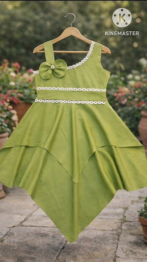 Fresh green fairy dress 👗/cute layered party wear for little girls #babydress #Baby #fashion