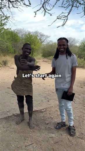 Hadzabe tribe bushmen learning english in the bush 😍😍