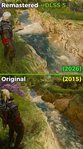 THE WITCHER 3 REMASTERED vs DLSS 5 vs ORIGINAL - Water Physics!