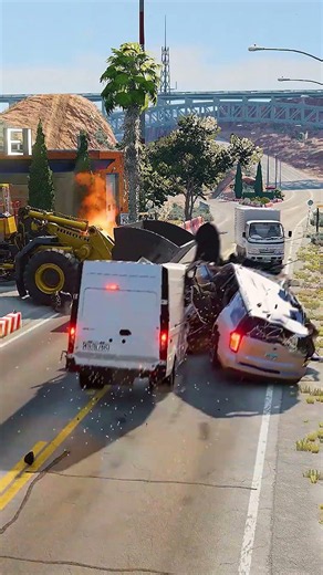Realistic Highway Car Crashes #242