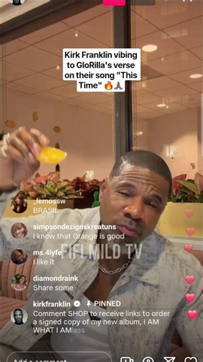 Kirk Franklin vibing to GloRilla's verse on their song "This Time" 🔥🙏🏾