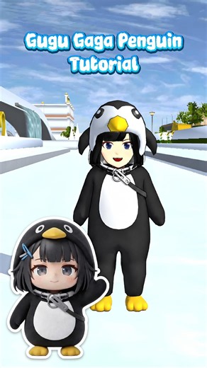 How to make Gugu Gaga Penguin in Sakura🐧 Tutorial 💕 #sakuraschoolsimulator #shorts #trending #video