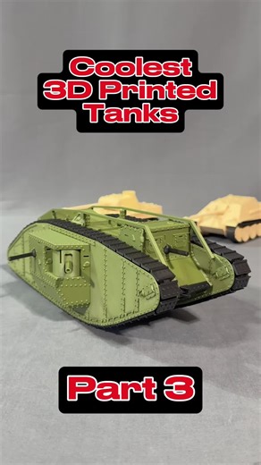 3D Printed WW1 Mark IV Male Tank Model