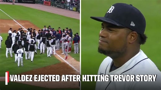 BENCHES CLEAR in Red Sox-Tigers👀 Valdez ejected for plunking batter after consecutive HRs | ESPN MLB