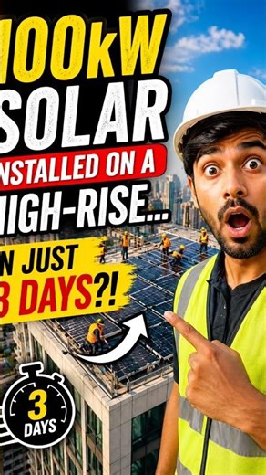 100kW Solar Installed on a High-Rise… In Just 3 Days?! 😳 #solarpanel #subsidy #solar #solarplant