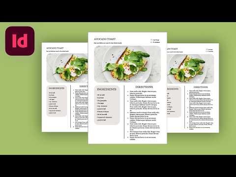 Cook book formatting in indesign 2026