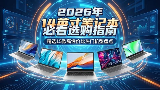 2026年14寸笔记本电脑怎么选？精选惠普、ThinkPad等15款高性价比笔记本电脑推荐，办公学习选购攻略，2026年购机必看！