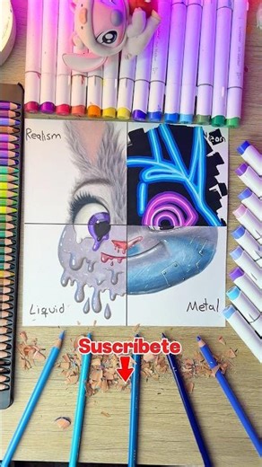 Dibujando a JUDY pero estilo METAL 🤖 #zootopia #dibujos #drawing