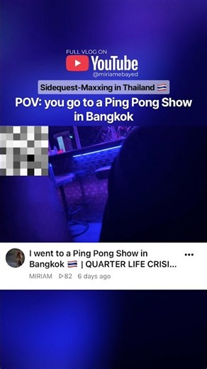 ⬇️ Sidequest: Ping Pong Show in Bangkok 🇹🇭 #thailand #bangkok #pingpongshow