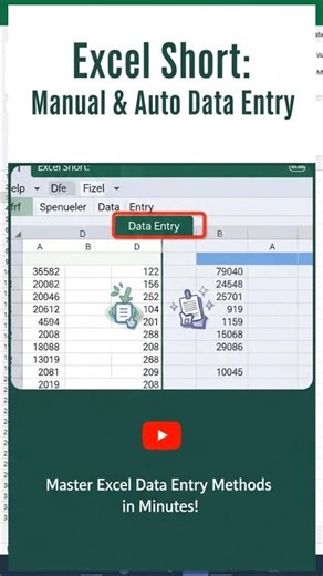 Auto Data Entry in Excel Form 🔥 | Short Trick to Enter Data Faster #excel #exceltips