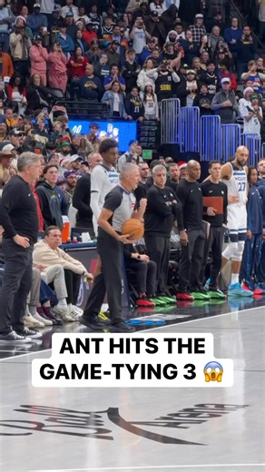 Anthony Edwards KNOCKS DOWN the corner 3 to tie it late in the 4th and head to OT! 🤯 WATCH NOW: https://www.nba.com/how-to-watch-game-redirect/0022500013?partnerRef=NBA&platform=Facebook&surface=Post | NBA
