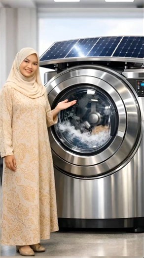 Smart Solar Washing Machine. This eco-friendly technology converts solar energy into power for more efficient, cost-effective, and sustainable washing. #SmartSolarWashingMachine #SolarWashingMachine #EnvironmentallyFriendlyTechnology #aivideo #videoai #globalai #aiworld #reelfyp #monetization #fyp #fbpro | Mhelly Ans