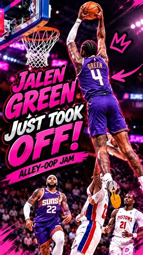 JALEN GREEN JUST TOOK OFF! 🚀🔥 INSANE ALLEY-OOP JAM! #highlights