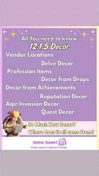 The ultimate 12.1.5 patch day world of Warcraft housing decor guide! #worldofwarcraft #wowhousing