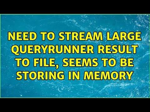 Need to stream large QueryRunner result to file, seems to be storing in memory