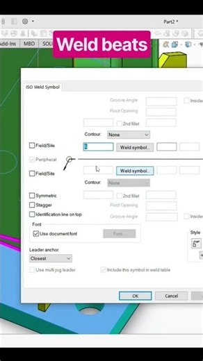 how to insert weld beats in SolidWorks weldments