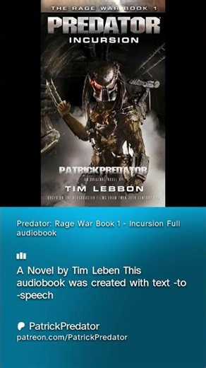 Predator: Rage War book 1 full audiobook on patreon