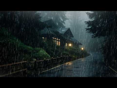 Overcome Stress to Sleep Instantly with Heavy Rain & Thunder Sounds on a Tin Roof - Relax, ASMR