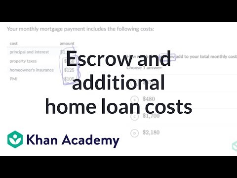 Escrow and additional home loan costs | Housing | Financial mathematics (TX TEKS) | Khan Academy