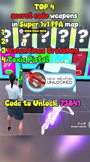 Top 4 Secret Code weapons in @AliA Super 1v1 FFA (6198-5541-5105) + all the codes