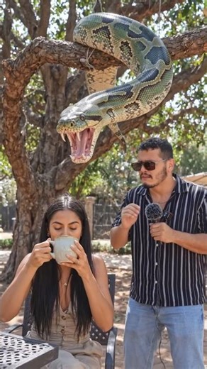 Giant Python Drops Behind Girl 😱🐍