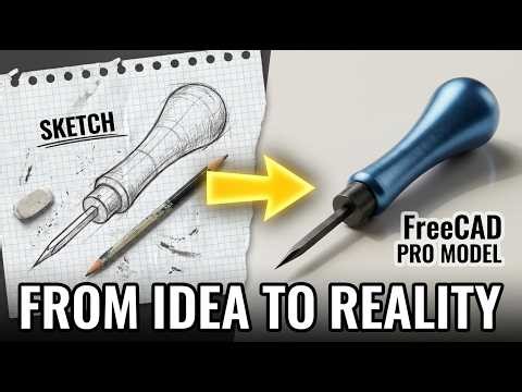 FreeCAD 1.1 Ice Pick Tutorial For Complete Beginner - (#59)