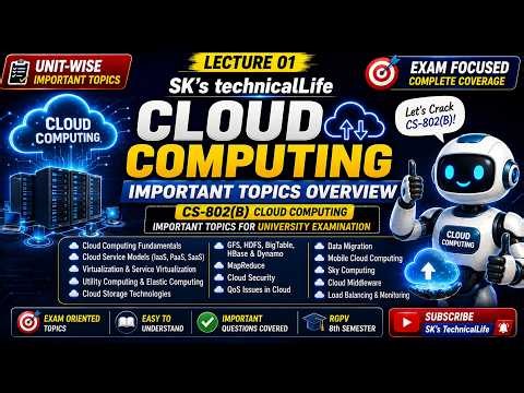 Cloud Computing Important Topics Overview | CS-802(B) Lecture 01 | RGPV 8th Semester
