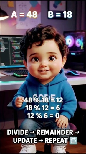 Definition → Logic → Pseudocode step-by-step using the Euclidean Algorithm. #coding # #pseudocode