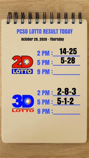 Lotto Result Today 5pm Draw October 29, 2026 Pcso #lotto #lottoresulttoday #5pmlottoresult