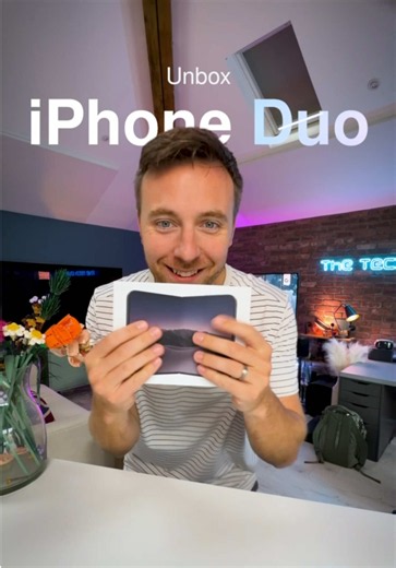 Unboxing my iPhone Duo!! 🍎 Who pre-ordered??? full review just dropped on YT! 🫡 #iphone #iphoneduo