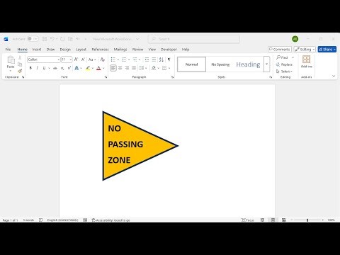 How to create no passing zone traffic sign in word