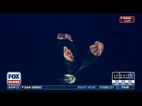 SPLASHDOWN: Artemis II reenters Earth's atmosphere and splashes down in the Pacific Ocean