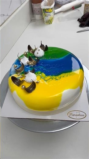 How to make marval mirror glaze cake decorating ideas #viral #trending #shorts #mirrorglaze #video