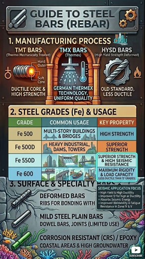 The Ultimate Guide to Steel Bars (Rebar) 🏗️ #shortvideo #civilengineering #construction #youtube