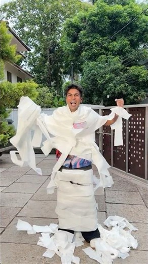 Abin vs Tissue Paper 😂 Challenge #shorts