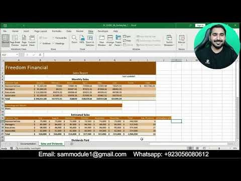 Shelly Cashman Excel 365 Module 3 SAM Project A | Freedom Financial | CREATE A SALES REPORT