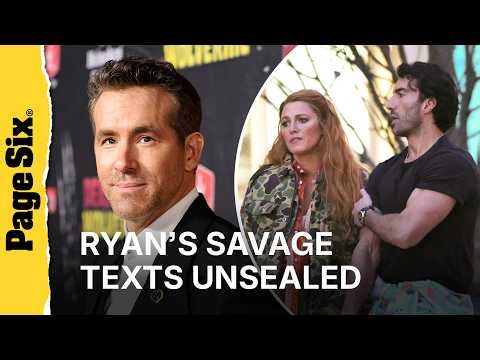 Ryan Reynolds goes after Justin Baldoni in newly unsealed text messages from Blake Lively court b...