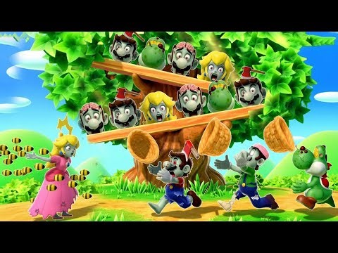 Mario Party Superstars Minigames - Mario Zombie VS Luigi VS Peach Vs Yoshi (Master Difficulty)
