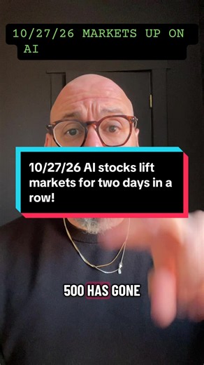 10/27/26 AI stocks lift the markets for two days in a row! But more earnings and news from the Fed tomorrow are still coming! #moneyhackstiktokcontest #kennethsuna #investingforbeginners #stockstobuy #stockmarket