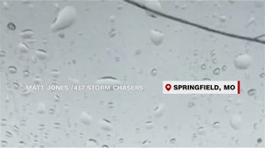 Giant hail smashes car windshield