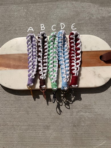 Multi-color Macrame Wristlet Keychain | Durable Cotton Rope Holder - Etsy
