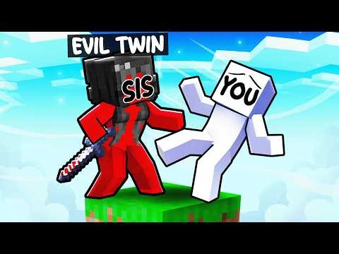 YOU Are STUCK with EVIL TWIN SISTER on ONE BLOCK in Minecraft!