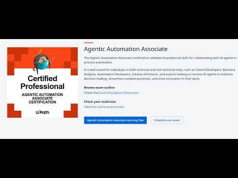 UiPath Agentic Automation Associate Certification