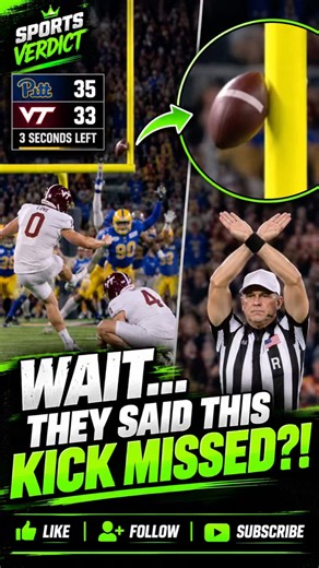 Virginia Tech ROBBED?! 😳 Controversial Game-Winning FG Ruled NO GOOD vs Pitt #shorts