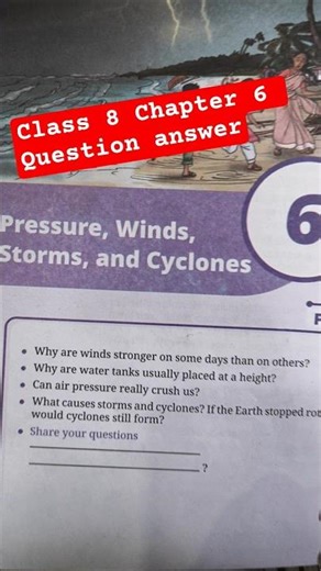 class 8 science chapter 6 question answer ( pressure, wind, storms and cyclones ) ncert books class8