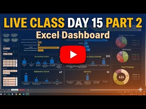 LIVE Class Day 15 – Part 02 | System Audit Excel Dashboard (Pivot Table & Pivot Chart)
