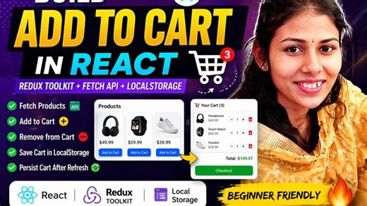 Build Add to Cart in React 🛒 Redux Toolkit + Fetch API (Step-by-Step) | Ranjna Devi
