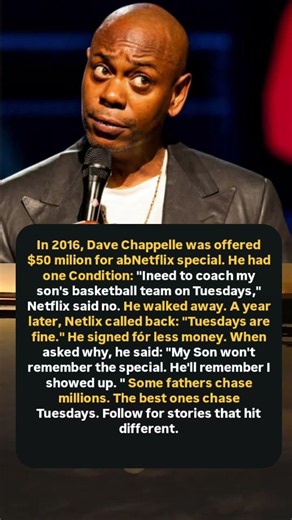 Dave Chappelle Chose Fatherhood Over $50 Million — And Never Regretted It ❤️🏀