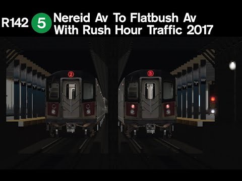OpenBVE TFO 5 Train Rush Hour (238 St To Flatbush Av) 2017 (With Heavy Traffic and Interlining)