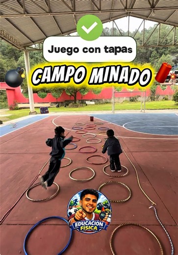Juego de Campo Minado: ¡Desafío de Saltos con Aros para Primaria!